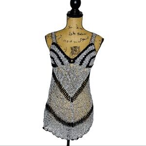 Open Knit Crochet Tank Top Size XS/S